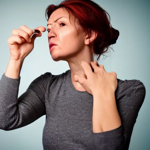 Image similar to indecisive wife thinking about what's for dinner