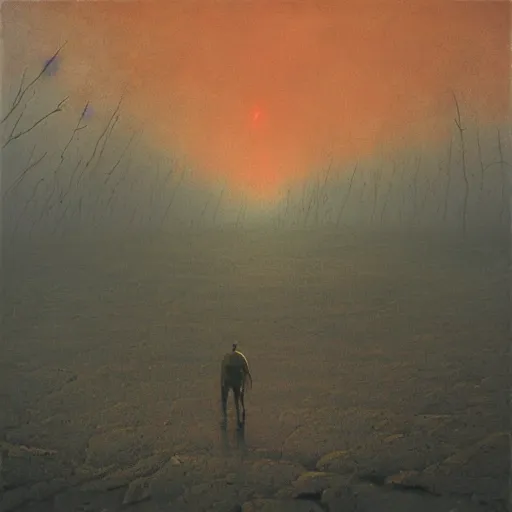 Image similar to survivor walking through apocalyptic new york wasteland, highly detailed beksinski art