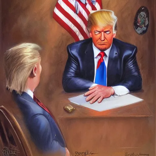 Image similar to portrait of Donald Trump by Jon McNaughton