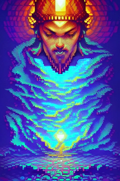 Image similar to subsurface scattering, crystal of fate, beautiful detailed pixelart by albertov, intricate details, beautiful, dithered gradients, volumetric lighting, cgsociety, artstation, smooth, sharp focus, 2 d illustration, amazing art by dan mumford, old school computer game graphics, crpg, d & d, pixel art