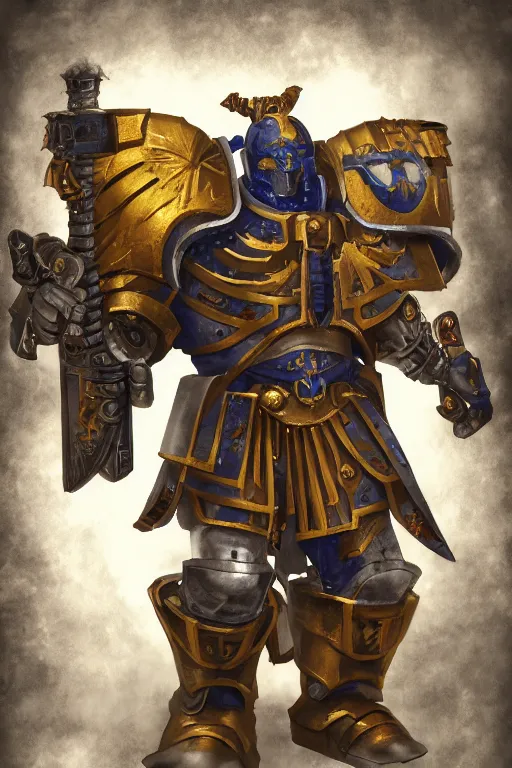 Image similar to armor portrait heros warhammer 4 0 k horus heresy fanart - the primarchs emperor by johannes helgeson animated with vfx concept artist & illustrator global illumination ray tracing hdr fanart arstation zbrush central hardmesh 8 k octane renderer comics stylized