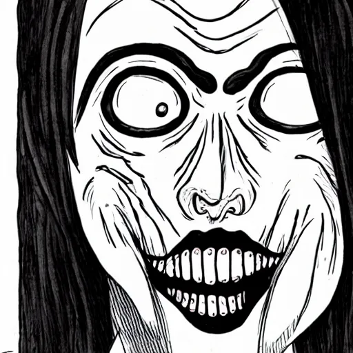 Prompt: death incarnated as a person, junji ito style