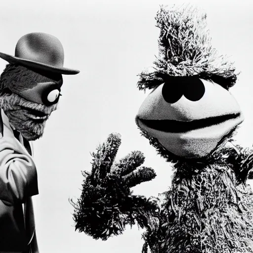 Image similar to film still of Rorschach on sesame Street, Muppet, Jim Henson