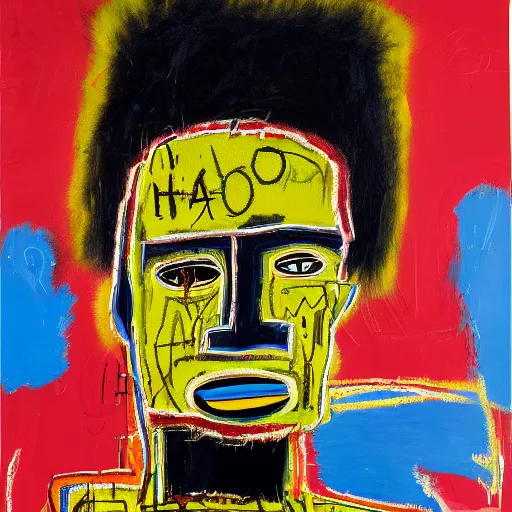 Image similar to A extremely highly detailed majestic hi-res beautiful immaculate head and shoulders painting of a strong black african man by Jean-Michel Basquiat, 8k, high textures, hyper sharp, insanely detailed and intricate, super detailed, 4k HDR high quality