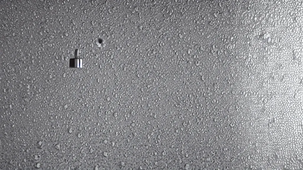 Prompt: shower stall, tile, water drops, bottom view, side white light, large drop, fast shutter speed, high speed, action photo, 1/1000 sec shutter, low angle, from below, worms eye view, , cinematic, 4k, 8k,