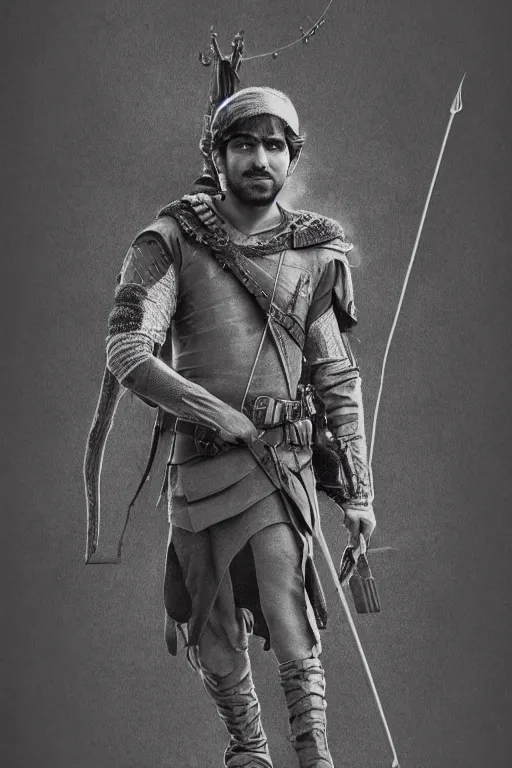 Image similar to intricate pencil sketch of rishi sunak as robin hood collectin takes from the poor, 8 k octane beautifully detailed render