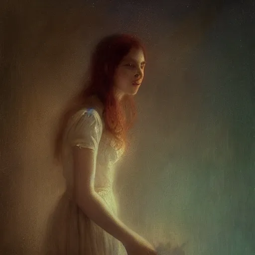 Prompt: pale ghost girl, by mikko lagerstedt, by gaston bussiere, by jean deville, cinematic lighting