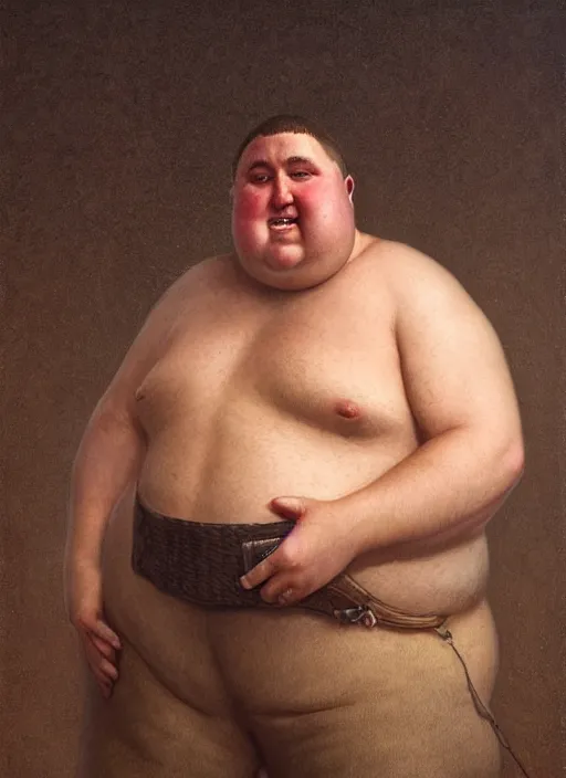 Prompt: portrait of a handsome chubby ohio farm boy, by agostino arrivabene and tom bagshaw and manuel sanjulian