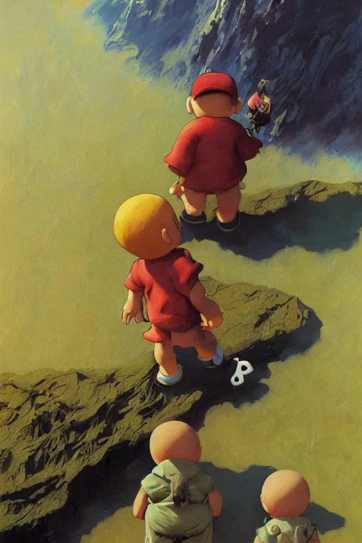 Prompt: Movie poster of EarthBound 2, Ness and poo , Highly Detailed, Dramatic, A master piece of storytelling, by frank frazetta, ilya repin, 8k, hd, high resolution print