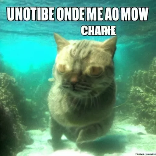 Image similar to underwater no one can hear you meow