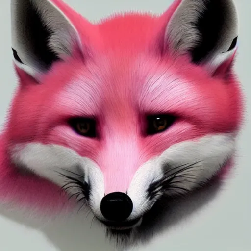 Image similar to pink fox, hyper realistic, 1 6 k, artstation,