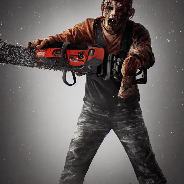 Prompt: chainsaw man with a chainsaw head, dark cinematic, volumetric, realistic, 3 d render, cinematic lighting, ray tracing, cinematic, unreal engine 5, unreal engine render, octane render, hyper realistic, photo, 8 k