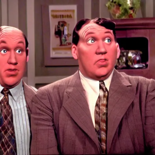 Prompt: Live Action Still of Jerma985 in The Three Stooges as a Fourth Stooge, real life, hyperrealistic, ultra realistic, realistic, highly detailed, epic, HD quality, 8k resolution, body and headshot, film still