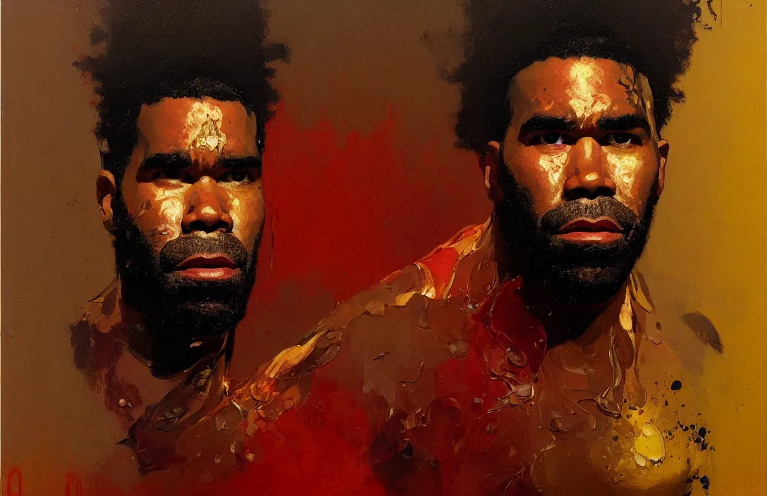 Image similar to portrait of pharoahe monch!!!!!!!!!!!!!!!!!!!!!!!!!!!, detailed face, detailed painting,, epic lighting, by ilya repin, phil hale and kent williams