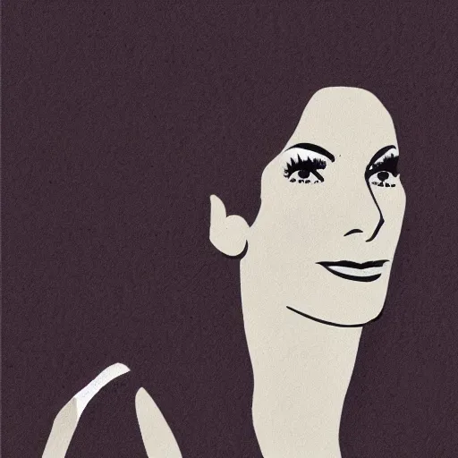 Image similar to 1960s minimalist illustration of Sandra Bullock