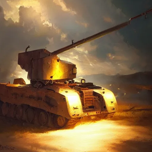 Image similar to book tank, oil painting, artstation, dramatic lighting,, beautiful