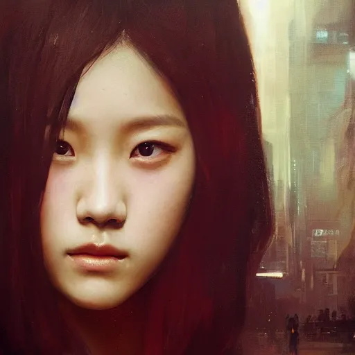 Image similar to jisoo of blackpink, hyperrealistic portrait, bladerunner street, art of elysium by jeremy mann and alphonse mucha, fantasy art, photo realistic, dynamic lighting, artstation, poster, volumetric lighting, very detailed face, 8 k, award winning