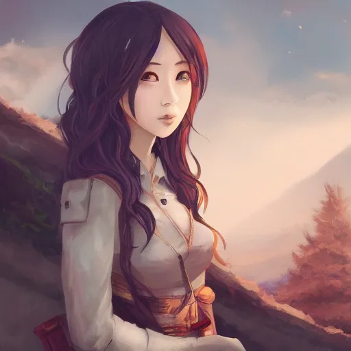 Prompt: a portrait of a character in a scenic environment by yuumei