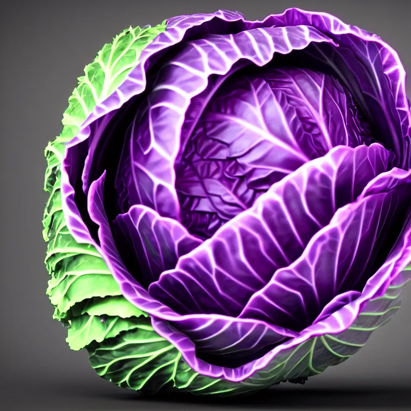 Prompt: high quality 3 d render very cute purple cabbage! highly detailed, unreal engine cinematic smooth, moody light, low angle, uhd 8 k, sharp focus