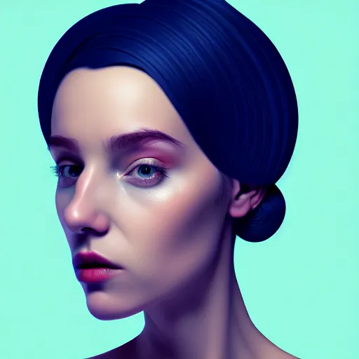 Image similar to portrait of a woman with a bundt pan face, digital art, 8k, trending on artstation