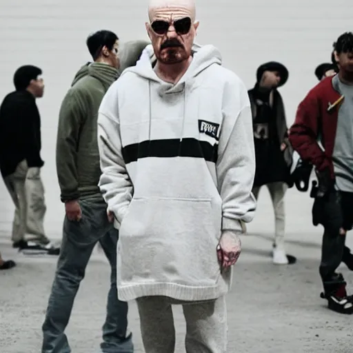 Image similar to walter white in hypebeast clothes