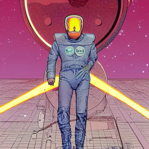 Image similar to elon musk retro minimalist portrait moebius starwatcher comic by jean giraud, 8 k