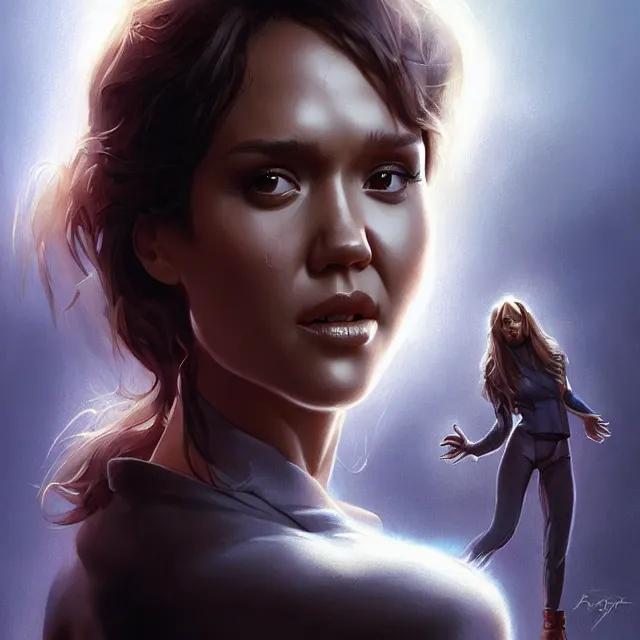 Prompt: the thing jessica alba john carpenter by stanley artgerm lau, wlop, rossdraws, frank frazetta, andrei riabovitchev, marc simonetti