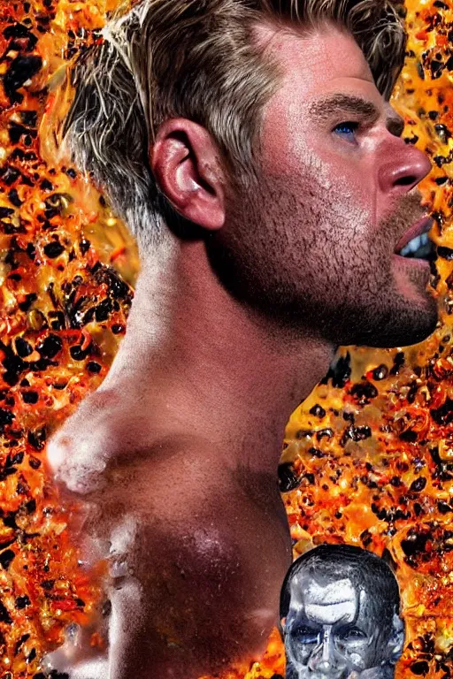 Image similar to 📷 chris hemsworth, chris hams worth, made of food, head portrait, dynamic lighting, 4 k