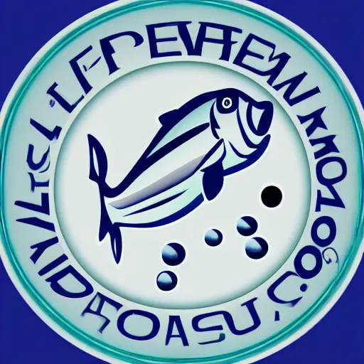 Prompt: fishery logo, a computer rendering by paul lucien dessau, corporate, vector, unsplash, purism, logo, iso 2 0 0, 1 9 9 0 s