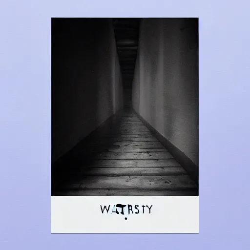 Prompt: watermyst film photography album cover minimalist design