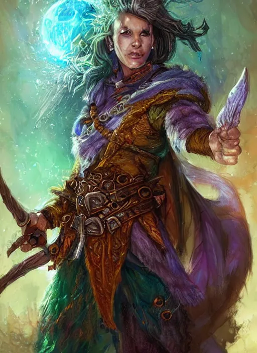 Prompt: druid, dndbeyond, bright, colourful, realistic, dnd character portrait, full body, pathfinder, pinterest, art by ralph horsley, dnd, rpg, lotr game design fanart by concept art, behance hd, artstation, deviantart, hdr render in unreal engine 5