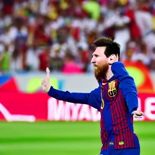 Prompt: Messi winning the FIFA World Cup, atmospheric