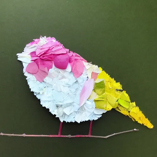 Image similar to bird made out of flower petals