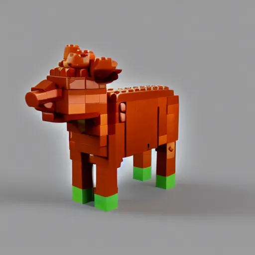 Prompt: Napoleon animal farm pig lego 3d model