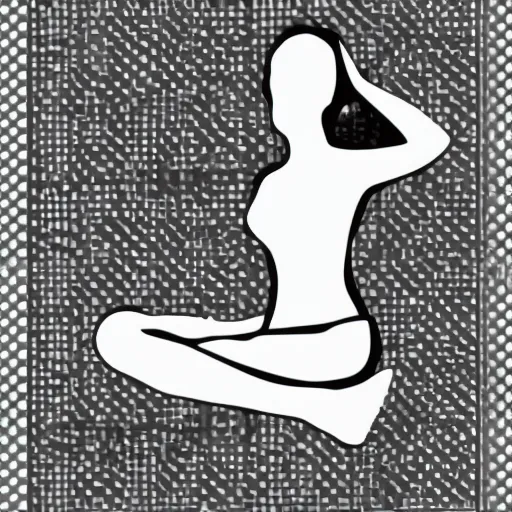 Image similar to black and white corporate logo female silhouette yoga pose