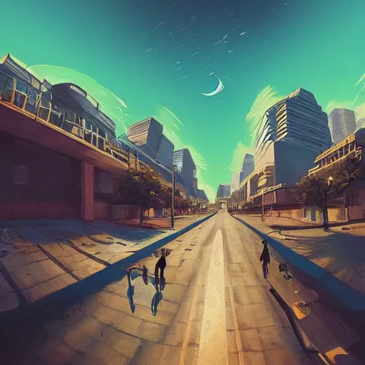 Prompt: street view, ( ( ( ( ( ( ( dystopian ) ) ) ) ) ) ) utopian!!!!!, trending on artstation, fisheye!!! lens