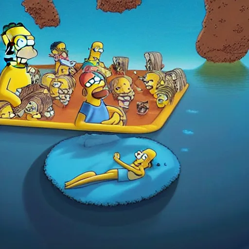 Prompt: homer simpson thalassophobia, surreal, atmospheric, hyper realistic, 4 k