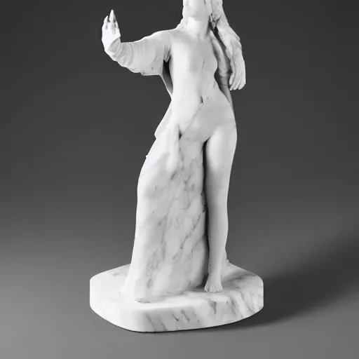 Image similar to doja cat carrara marble statue in the style of the veiled queen by Giovanni Strazza