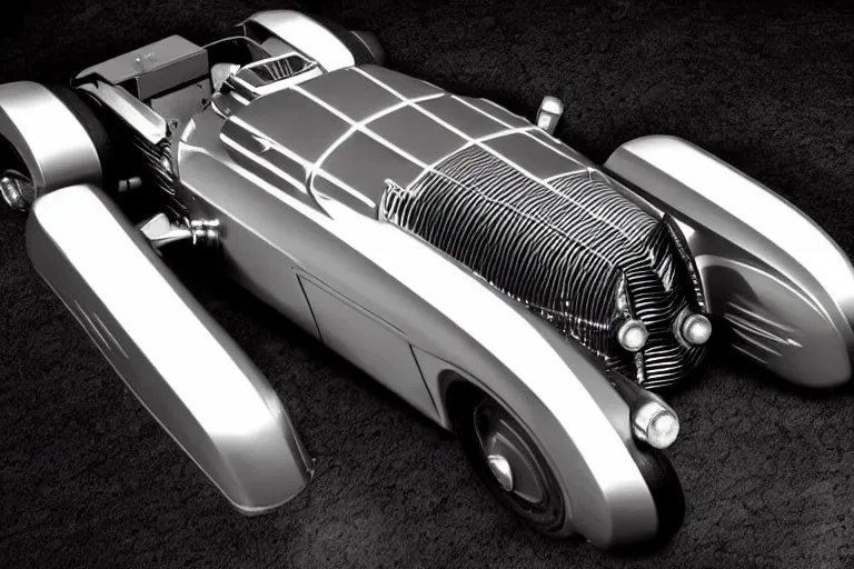 Image similar to cyberpunk version of a 1 9 3 0 cadillac v - 1 6