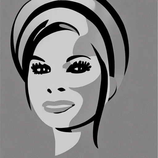 Prompt: 1960s minimalist illustration of Sandra Bullock