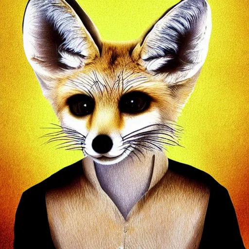 Image similar to david tenant as a fennec fox, digital art