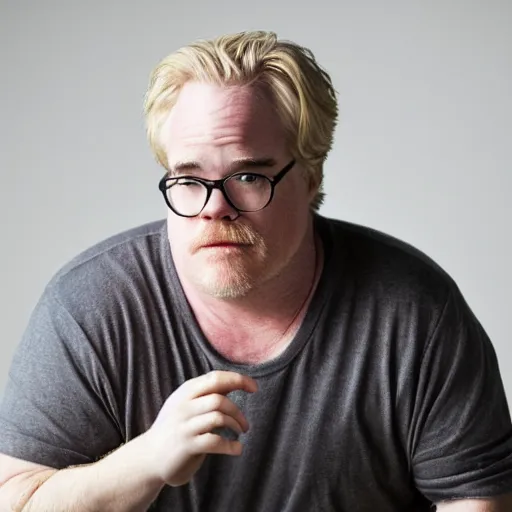 Image similar to dslr photo portrait still of 5 4 year old age 5 4 phillip seymour hoffman at age 5 4!!!, 8 5 mm f 1. 8