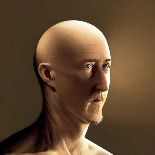 Prompt: edward norton as a peeled boiled egg, just the face, highly detailed, dramatic lighting, concept art by caravaggio and greg rutkowski and artgerm