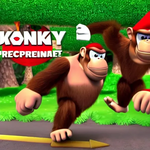 Image similar to donkey kong 6 5 world premier trailer 4 k hdr