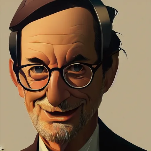 Image similar to face icon stylized minimalist steven spielberg, loftis, cory behance hd by jesper ejsing, by rhads, makoto shinkai and lois van baarle, ilya kuvshinov, rossdraws global illumination