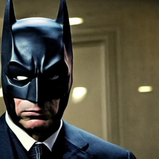 Image similar to still of florentino perez as batman without mask in batman the dark knight ( 2 0 0 8 )