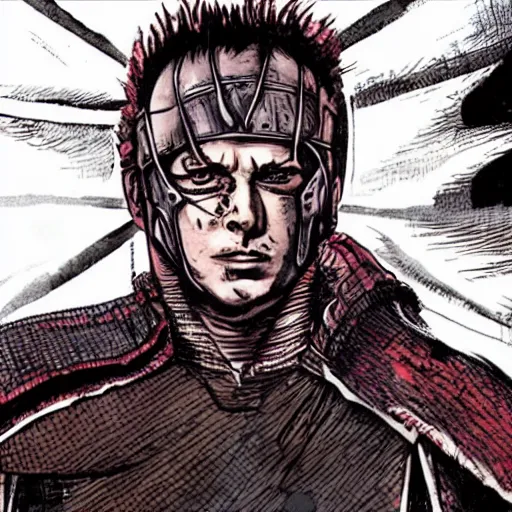 Prompt: elon musk as guts from berserk