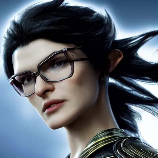 Image similar to rachel weisz as Bayonetta 8k hyperdetailed photorealism HDR