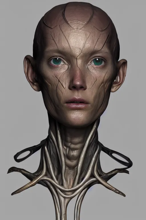 Prompt: beautiful teen alien character design, full body, whole body, one face, dystopian, biopunk, skin details, digital painting, sculpted in zbrush, artstation, concept art, smooth, sharp focus, illustration, chiaroscuro, soft lighting, golden ratio, rule of thirds, fibonacci, incredible art by Stanley Artgerm Lau and Greg Rutkowski, composition by pascal blanché and Simon Stalenhag,