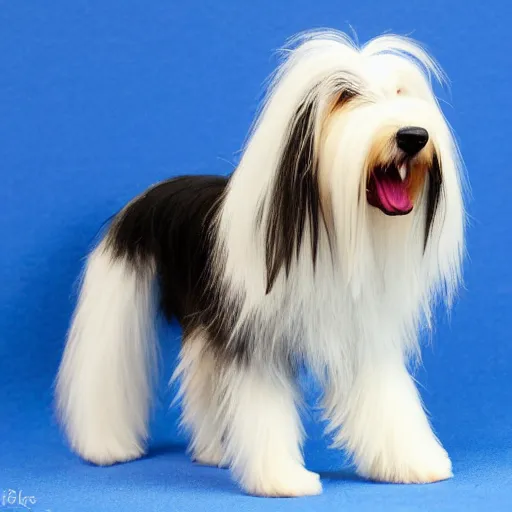 Prompt: TY beanie baby (bearded collie dog), comedy, action shot, arf, ultra high resolution, cute, adorable, fluffy, 70mm/f2.8, imax